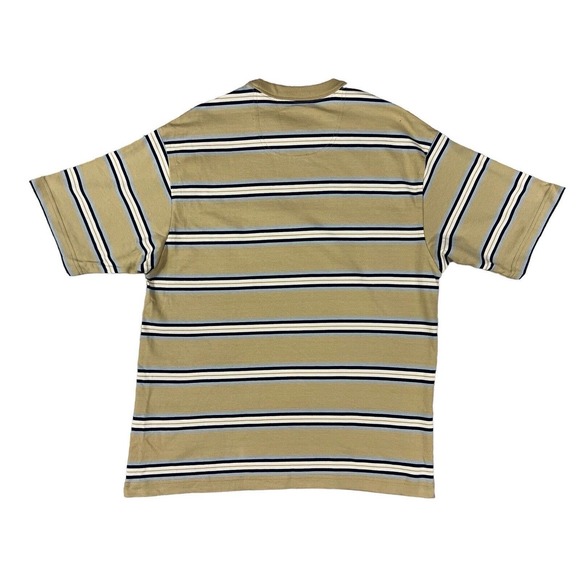 Vans Men‎ Yellow Striped Short Sleeve Crew Neck Shirt Sz M Embroidered Logo - Picture 2 of 7